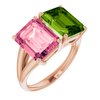 14K Rose Peridot and Pink Topaz Ring Ref 11799023